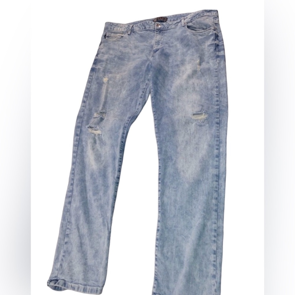 Southpole Mens Jeans 42x34 Flex Movement Ripped Acid Wash